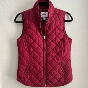 Old Navy Quilted Maroon Vest